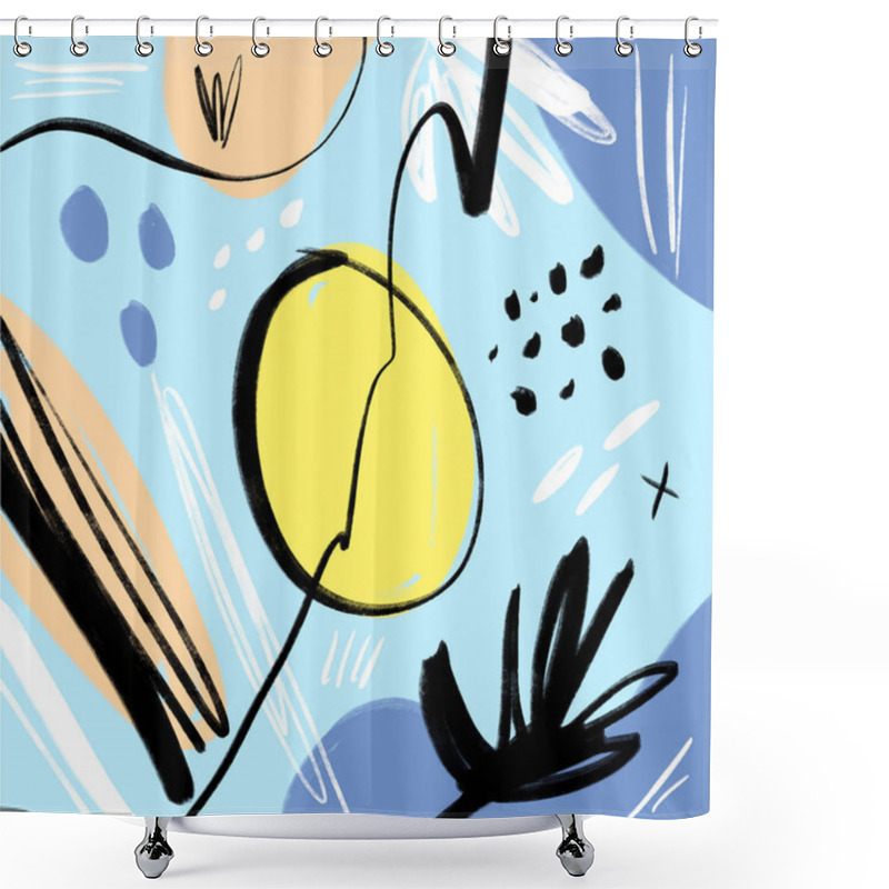 Personality  Abstration Background. Hand Drawn Stylized Temting Contemporary Art. Boho Hipster Drawing Shower Curtains