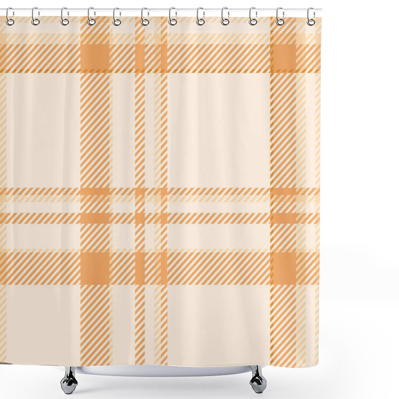 Personality  Elegant Beige And Orange Plaid Pattern.  Perfect For Textile Design, Website Backgrounds, Or Autumnal Themed Projects.  Subtle Yet Stylish, This Seamless Texture Offers Versatility. Shower Curtains