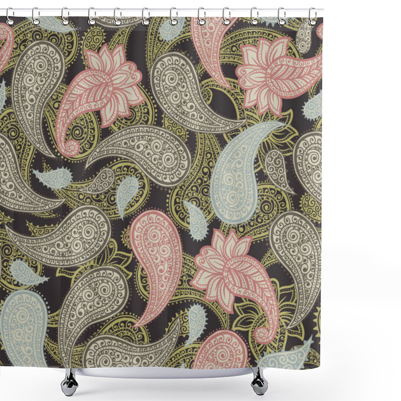 Personality  Classic Native Paisleys Seamless Pattern For Wallpaper Design Shower Curtains