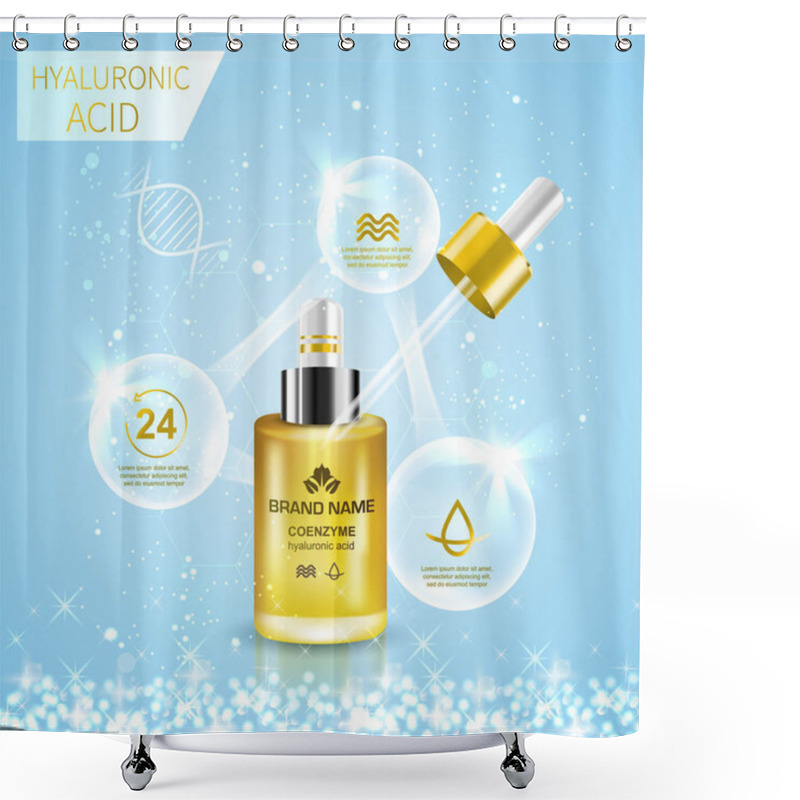 Personality  Bottle With Hyaluronic Acid Shower Curtains