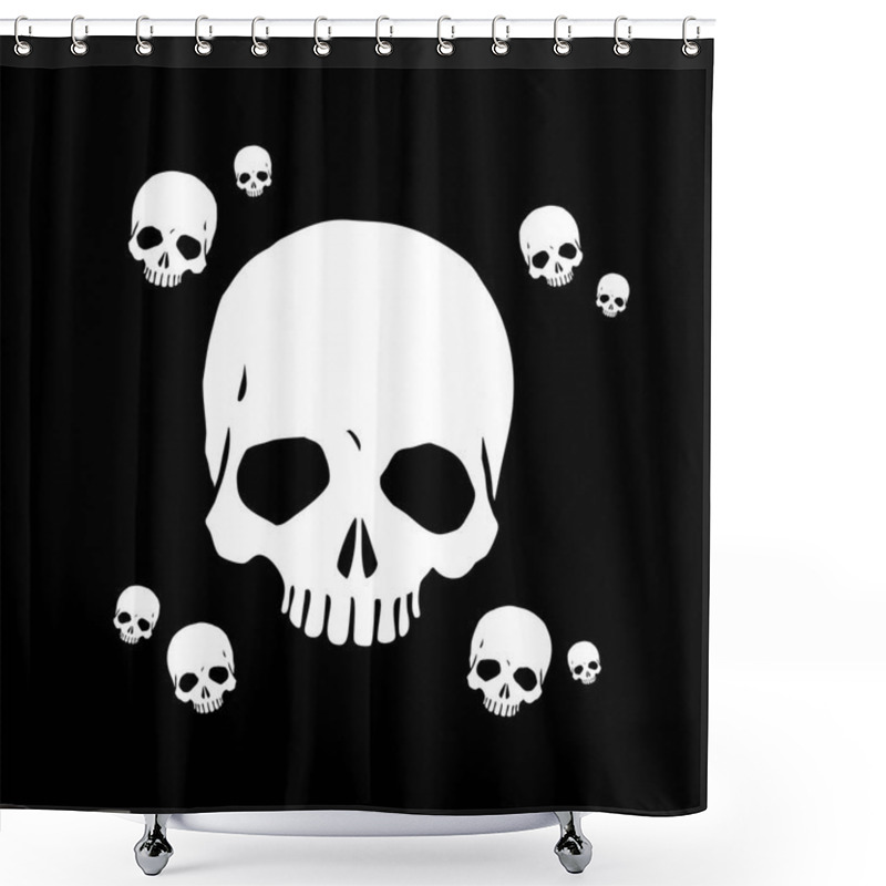 Personality  Simple Skull Head Illustration Vector Shower Curtains