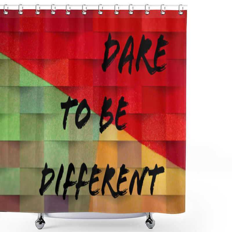 Personality  Dare To Be Different. Inspiration And Motivation Quote. Concept - Illustration Shower Curtains