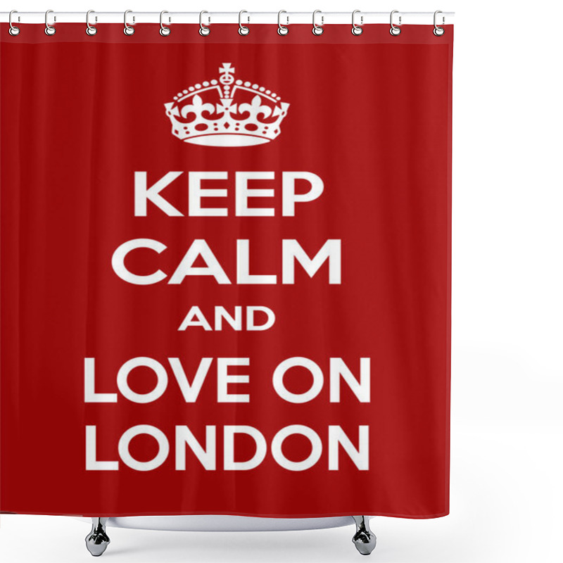 Personality  Vertical Rectangular Red-white Motivation The Love On London Poster Based In Vintage Retro Style Shower Curtains