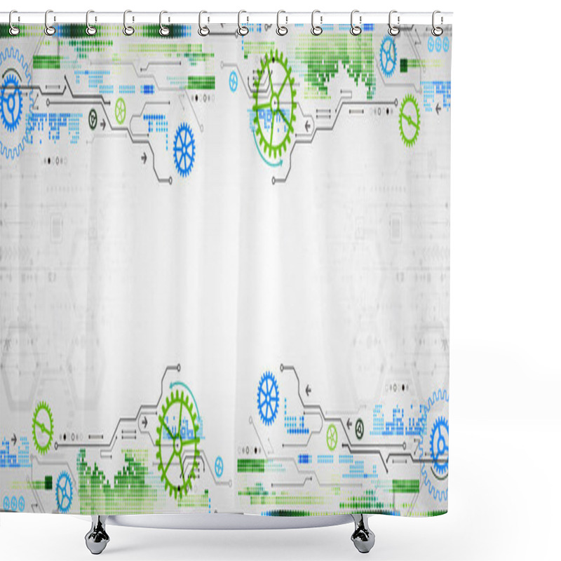 Personality  Modern Futuristic, Engineering, Science, Technology Vector Background. Circuit Board. Shower Curtains