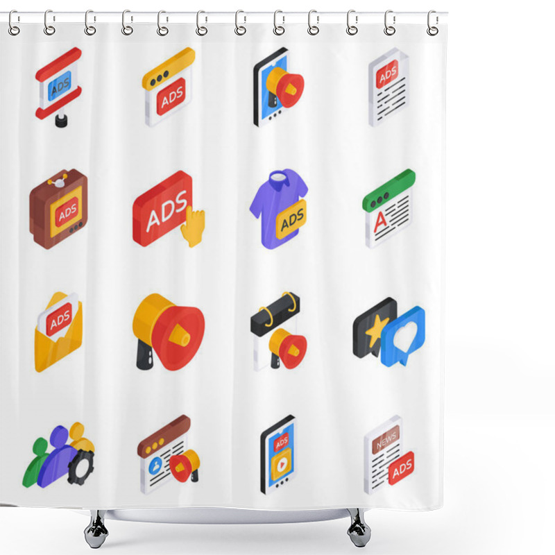 Personality  Set Of Project Management Flat Icons Shower Curtains