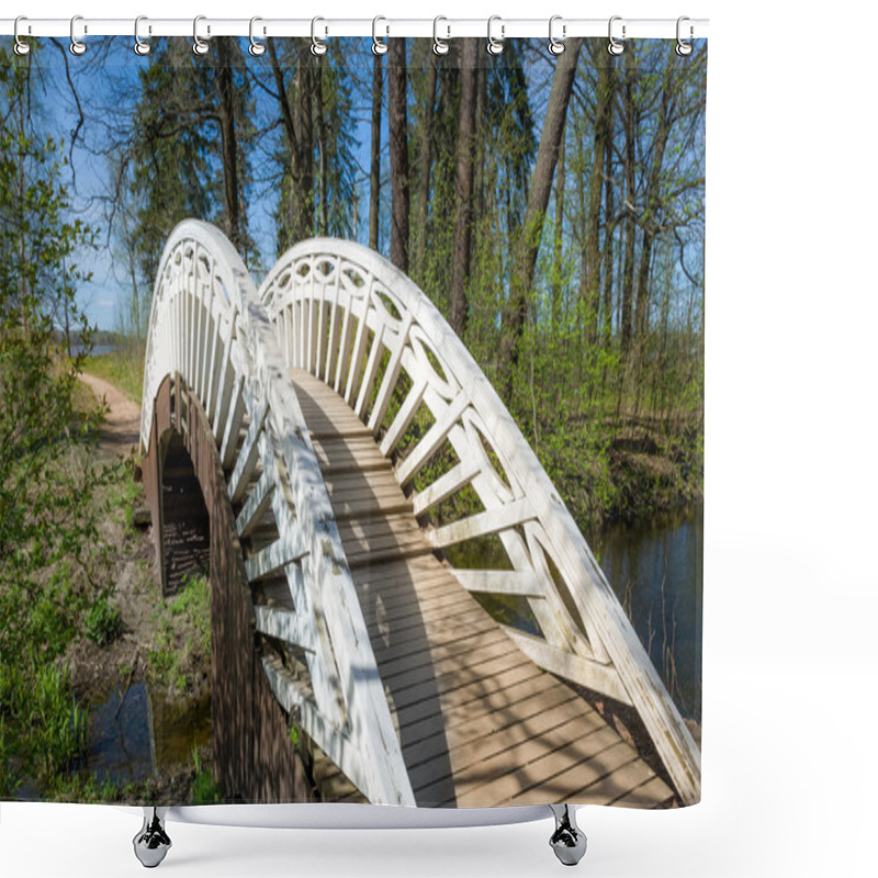 Personality  Small Wooden Bridge Shower Curtains