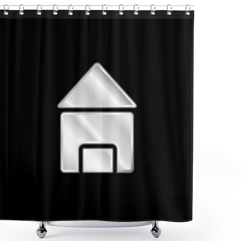 Personality  Black House Silver Plated Metallic Icon Shower Curtains