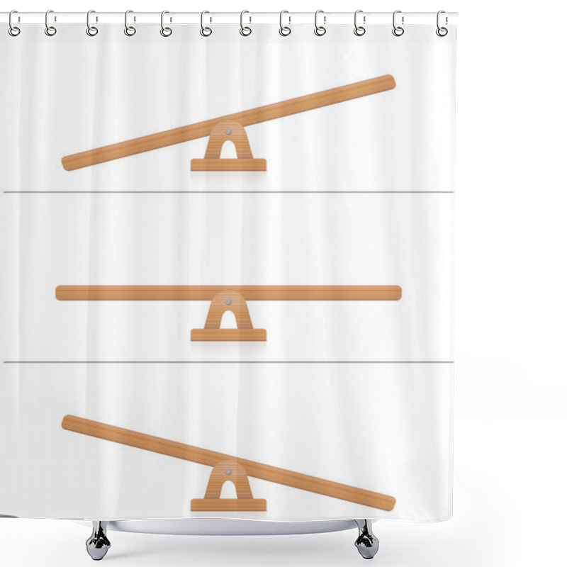 Personality  Seesaw Wooden Board Shower Curtains