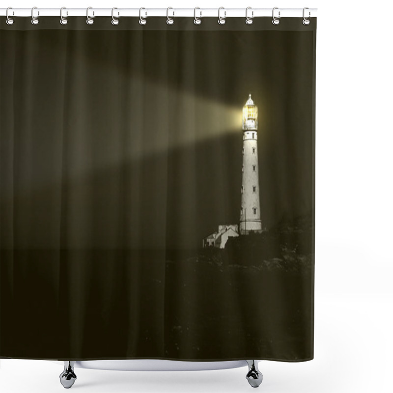 Personality  Lighthouse At Night Shower Curtains