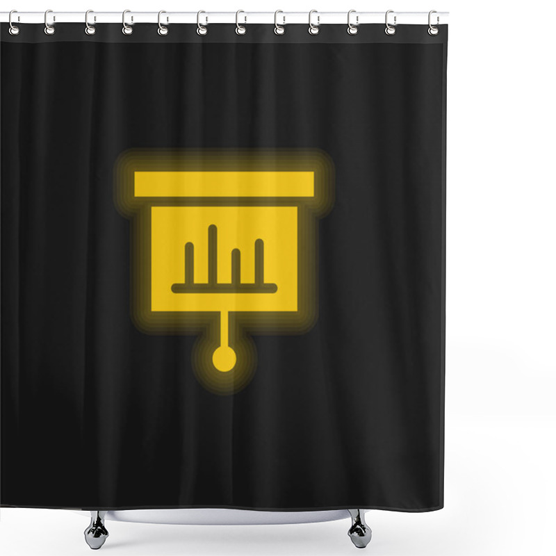 Personality  Bar Chart Yellow Glowing Neon Icon Shower Curtains