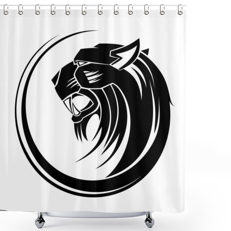 Personality  Lion Circle Tribal Tattoo Art. Shower Curtains