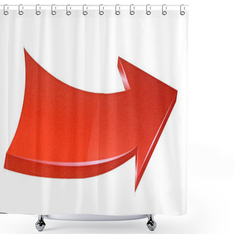 Personality  Red Arrow Isolated On White Background Shower Curtains