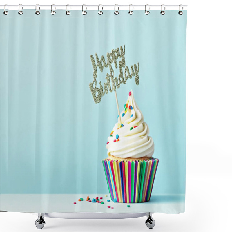 Personality  Happy Birthday Cupcake Shower Curtains