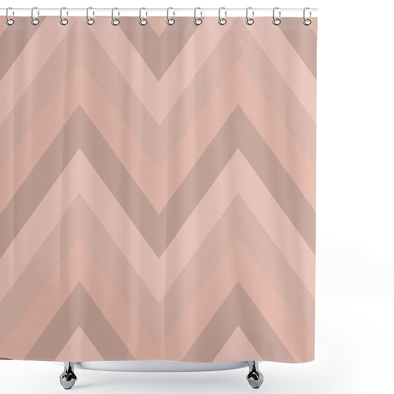 Personality  Striped, Zigzagging Seamless Pattern. Zigzag Line Texture. Stripy Geometric Background. Brown, Maroon, Beige Olive Colored. Vector Shower Curtains