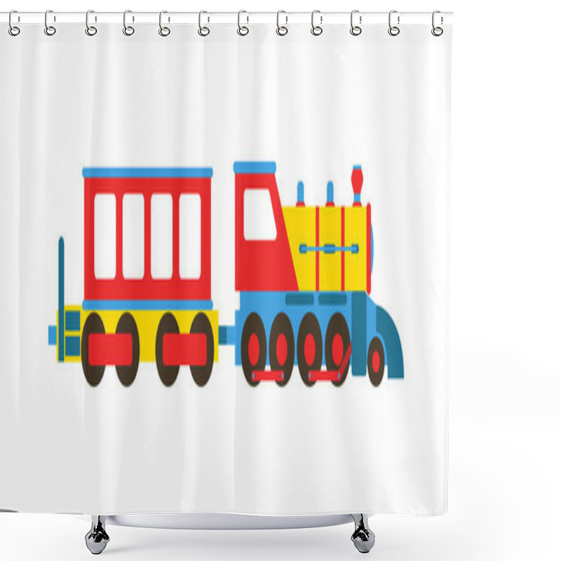 Personality  Toy Train Vector Illustration. Shower Curtains