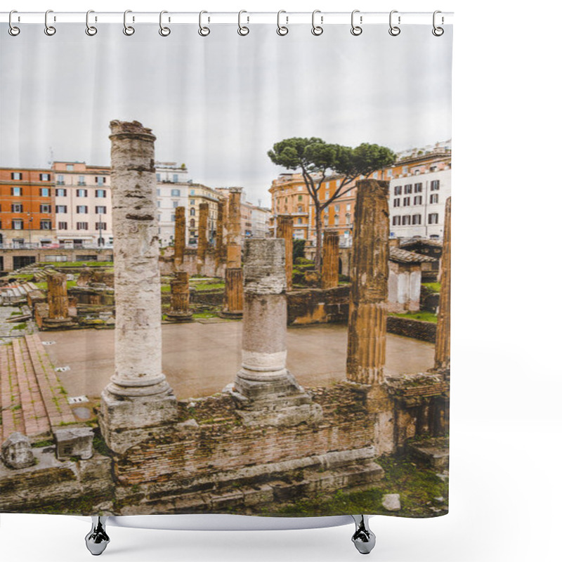 Personality  Roman Forum Ruins On Cloudy Day, Rome, Italy Shower Curtains