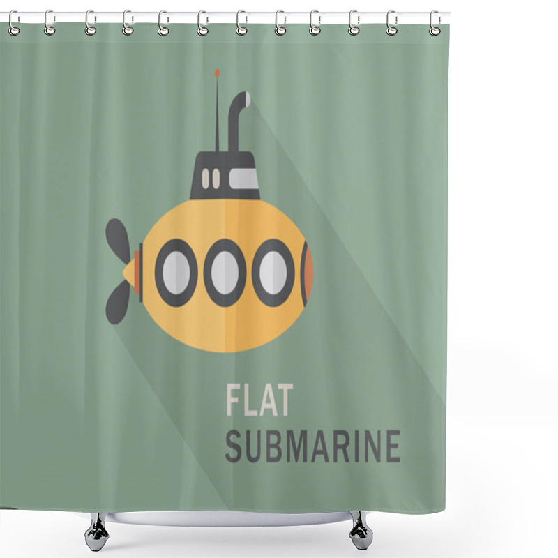 Personality  Flat Yellow Submarine Shower Curtains