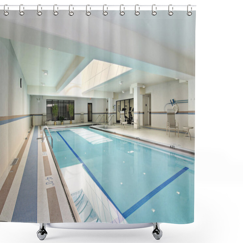 Personality  Swimming Pool In Condominium Building Shower Curtains