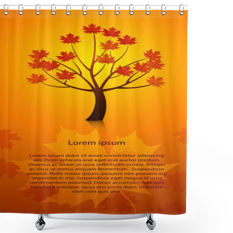 Personality  Beautiful Vector Autumn Tree Shower Curtains