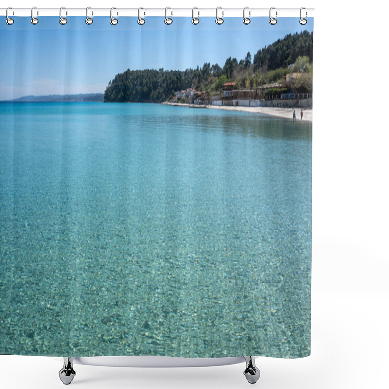 Personality  Amazing View Of Kassandra Coastline Near Town Of Kallithea, Chalkidiki, Central Macedonia, Greece Shower Curtains