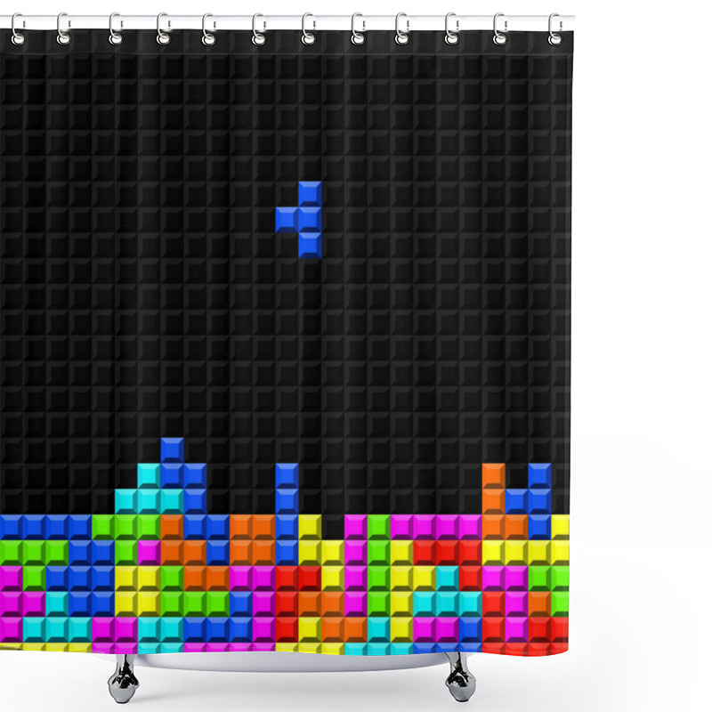 Personality  Brick Retro Game Shower Curtains