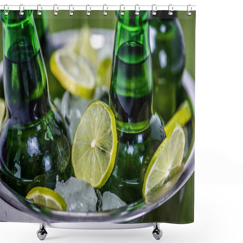 Personality  Bucket Full Of Ice And Beer Bottles Shower Curtains