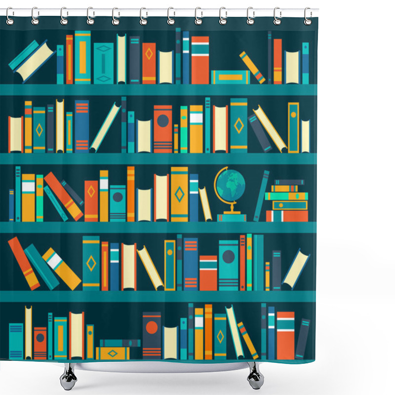 Personality  Library Book Shelf Shower Curtains