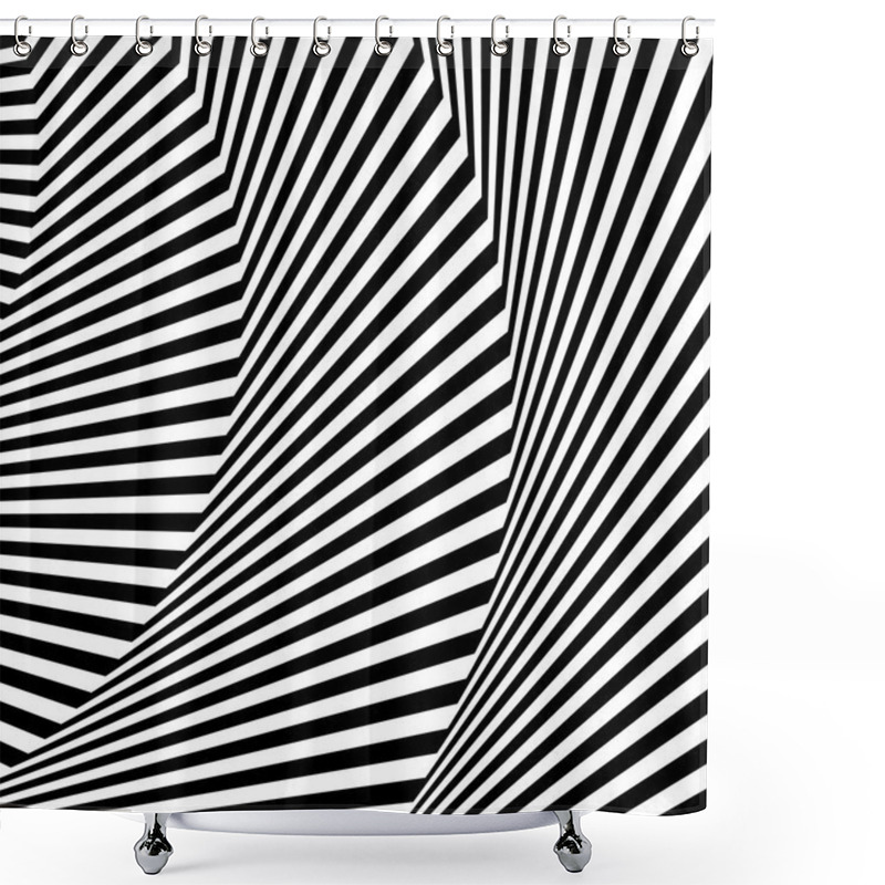 Personality  Wavy, Zigzag Lines Shower Curtains