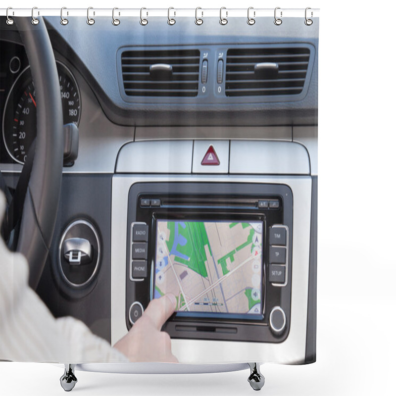 Personality  GPS Navigation In Modern Car Shower Curtains