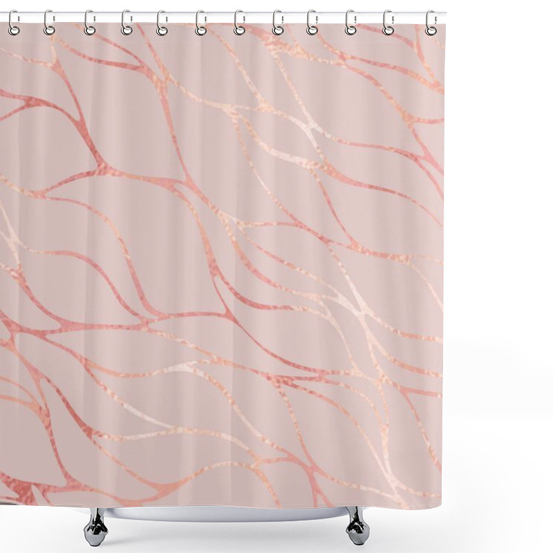 Personality  Delicate Rose Marble. Texture Of Marble With Imitation Of Rose Gold For The Design Of Surfaces, Invitations, Business Cards, Wrapping Paper Shower Curtains