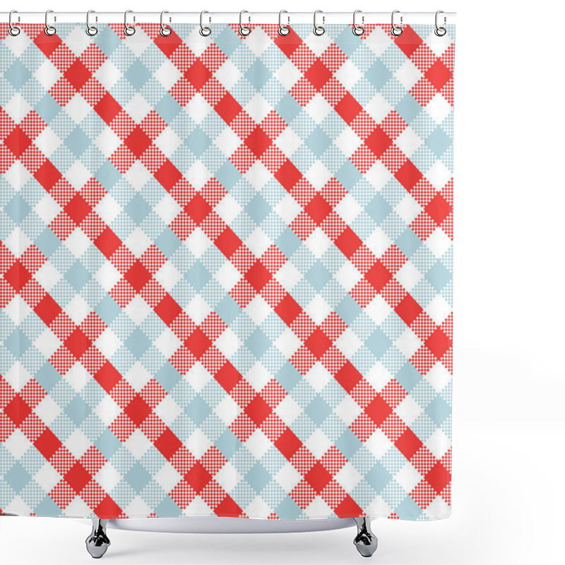 Personality  Red Gingham Pattern. Texture From Squares For - Plaid, Tablecloths, Clothes, Shirts, Dresses, Paper, Bedding, Blankets, Quilts And Other Textile Products. Vector Illustration EPS 10 Shower Curtains