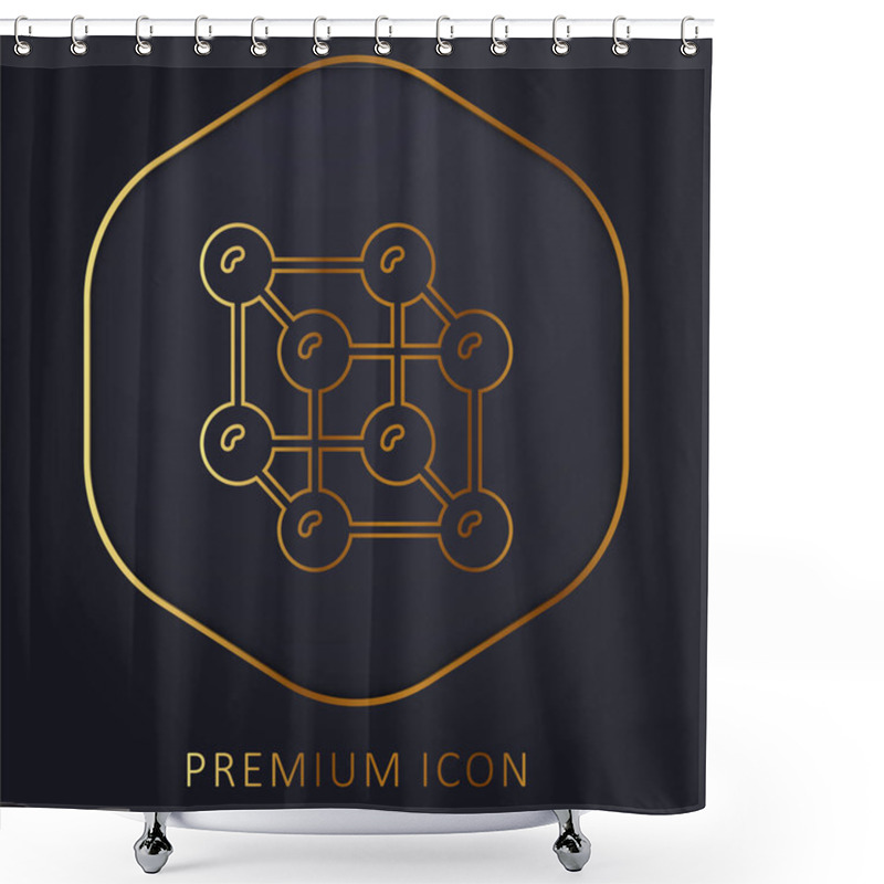 Personality  Atoms Golden Line Premium Logo Or Icon Shower Curtains