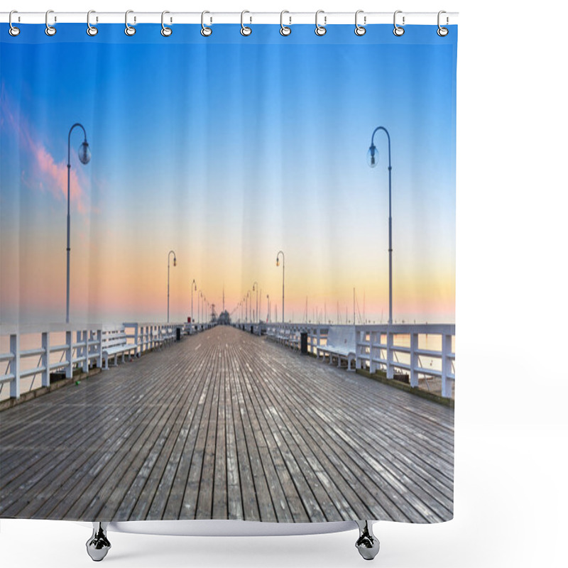 Personality  Sunrise At Baltic Sea In Sopot, Poland Shower Curtains