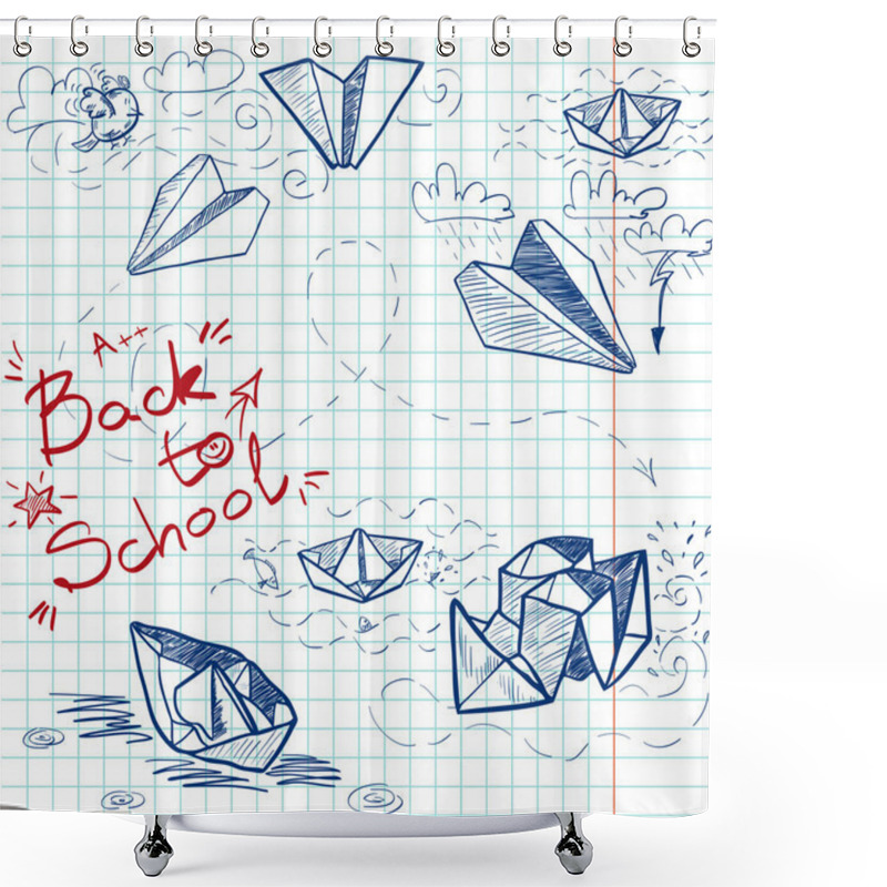 Personality  Back To School Sketch Shower Curtains