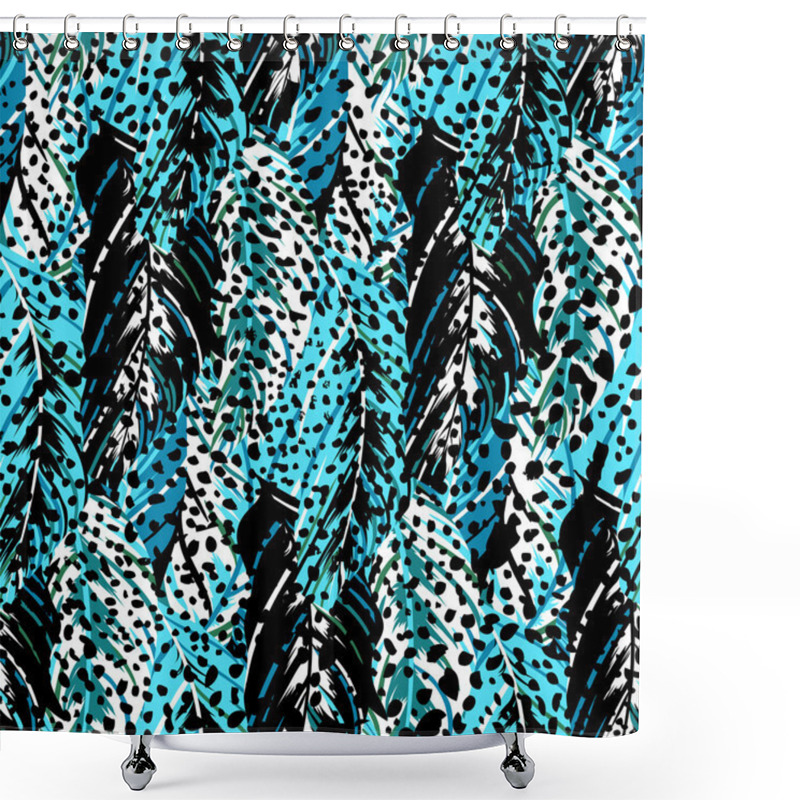 Personality  Abstract Pattern Inspired By Tropical Birds Shower Curtains