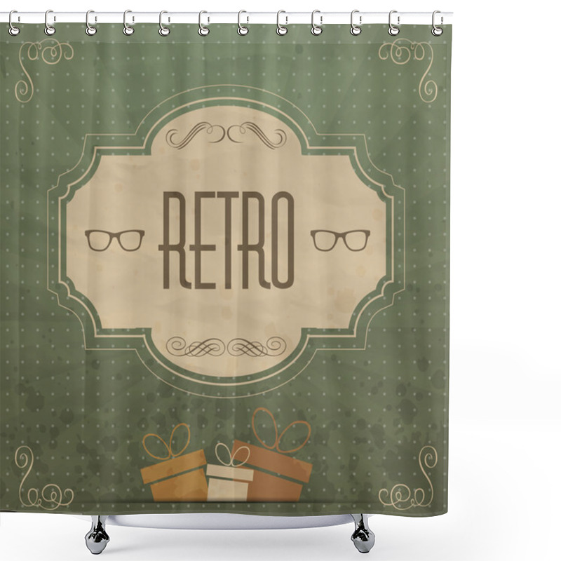 Personality  Retro  Banner Vector Illustration   Shower Curtains