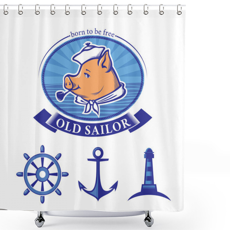 Personality  Old Sailor Shower Curtains