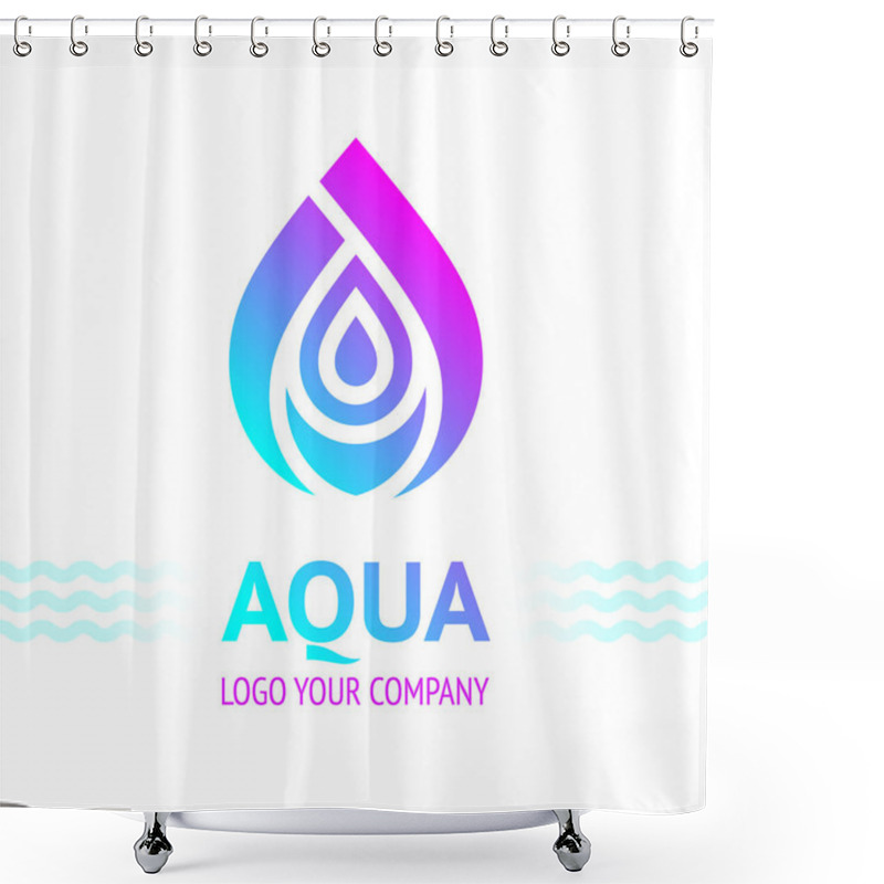 Personality  Water Drop Symbol, Logo Template Icon For Your Design, Vector Illustration Shower Curtains