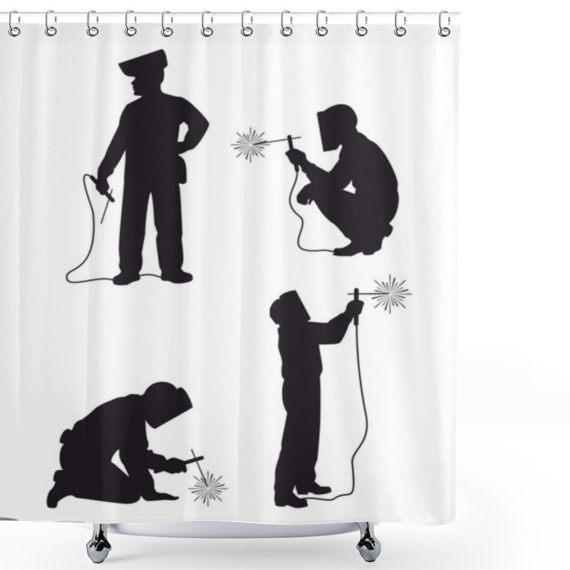 Personality  Four Weldes Set Ilhouettes Shower Curtains