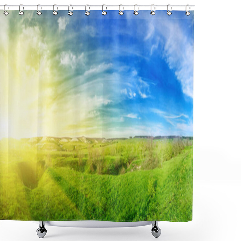 Personality  Sunset In The Summer In Countryside Shower Curtains