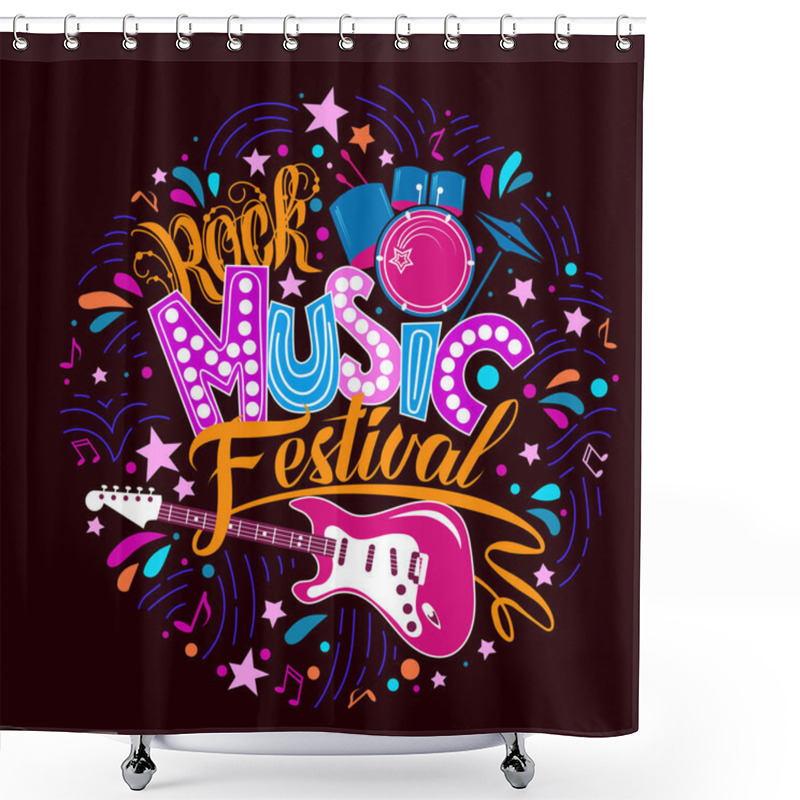 Personality  Vector Poster For Rock Music Festival Lettering Shower Curtains