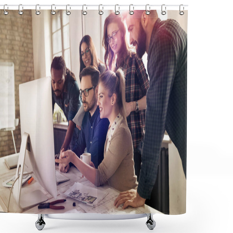 Personality  Company Employees Working In Office Shower Curtains