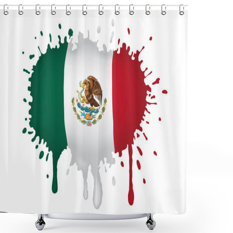 Personality  Sketch Mexican Flag Shower Curtains