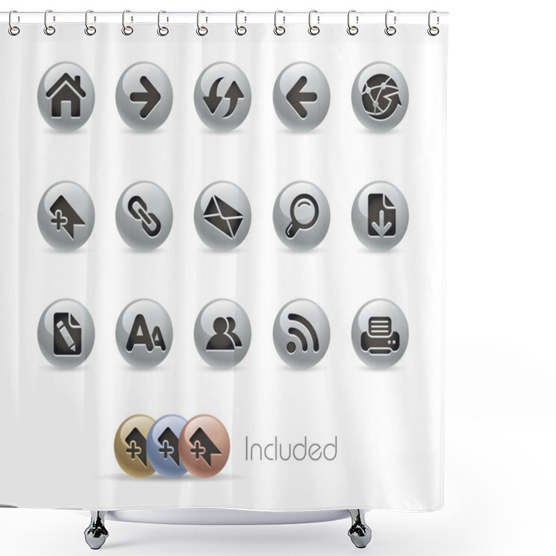 Personality  Web Navigation // Metal Button Series Shower Curtains