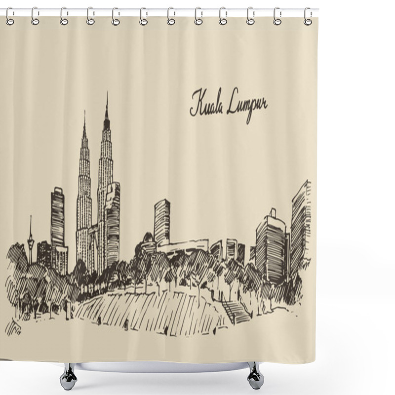 Personality  Sketch Of Kuala Lumpur City Shower Curtains