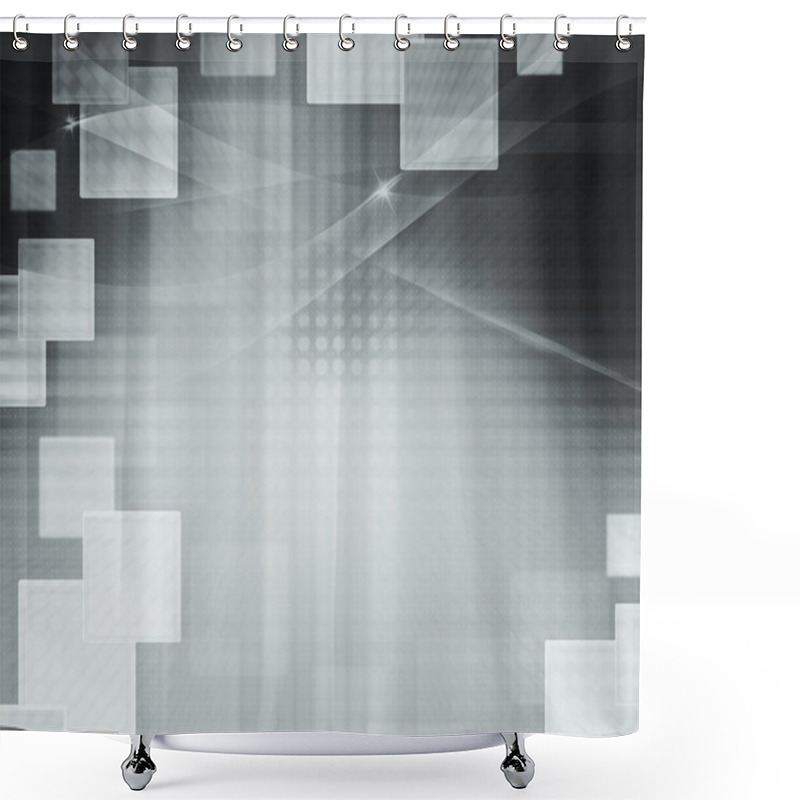 Personality  Gray Abstract Squares Background Shower Curtains