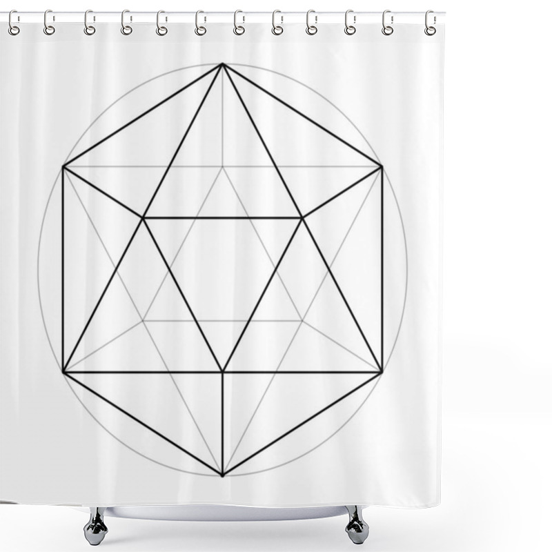 Personality  Hexagon Triangle Graph. Scared Geometry Vector Design Elements. The World Of Geometry With Our Intricate Illustrations. Shower Curtains