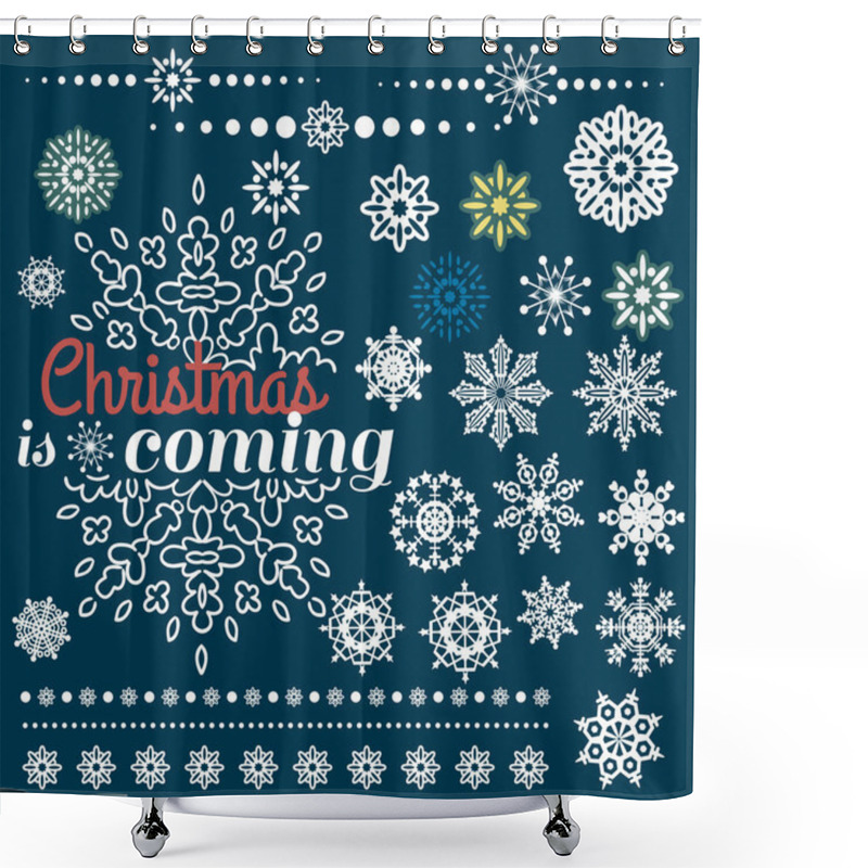 Personality  Christmas  Borders With Snowflakes. Shower Curtains