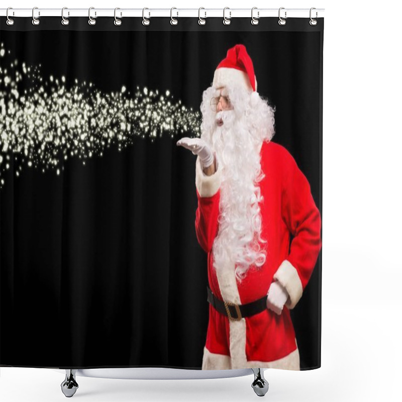 Personality  Santa Claus Blowing Snow Shower Curtains