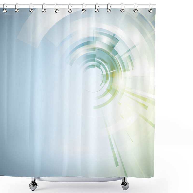 Personality  Techno Geometric Vector Circle Modern Science Abstract Background Shower Curtains